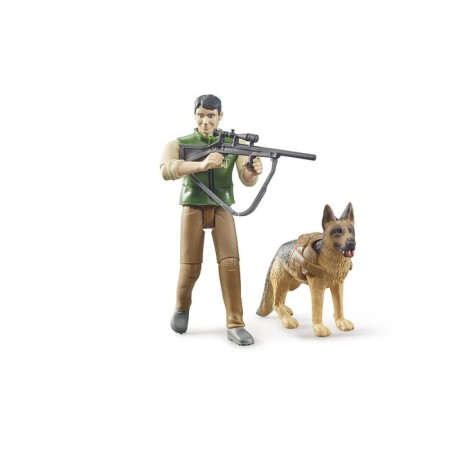 Bruder figurina padurar cu caine si echipament